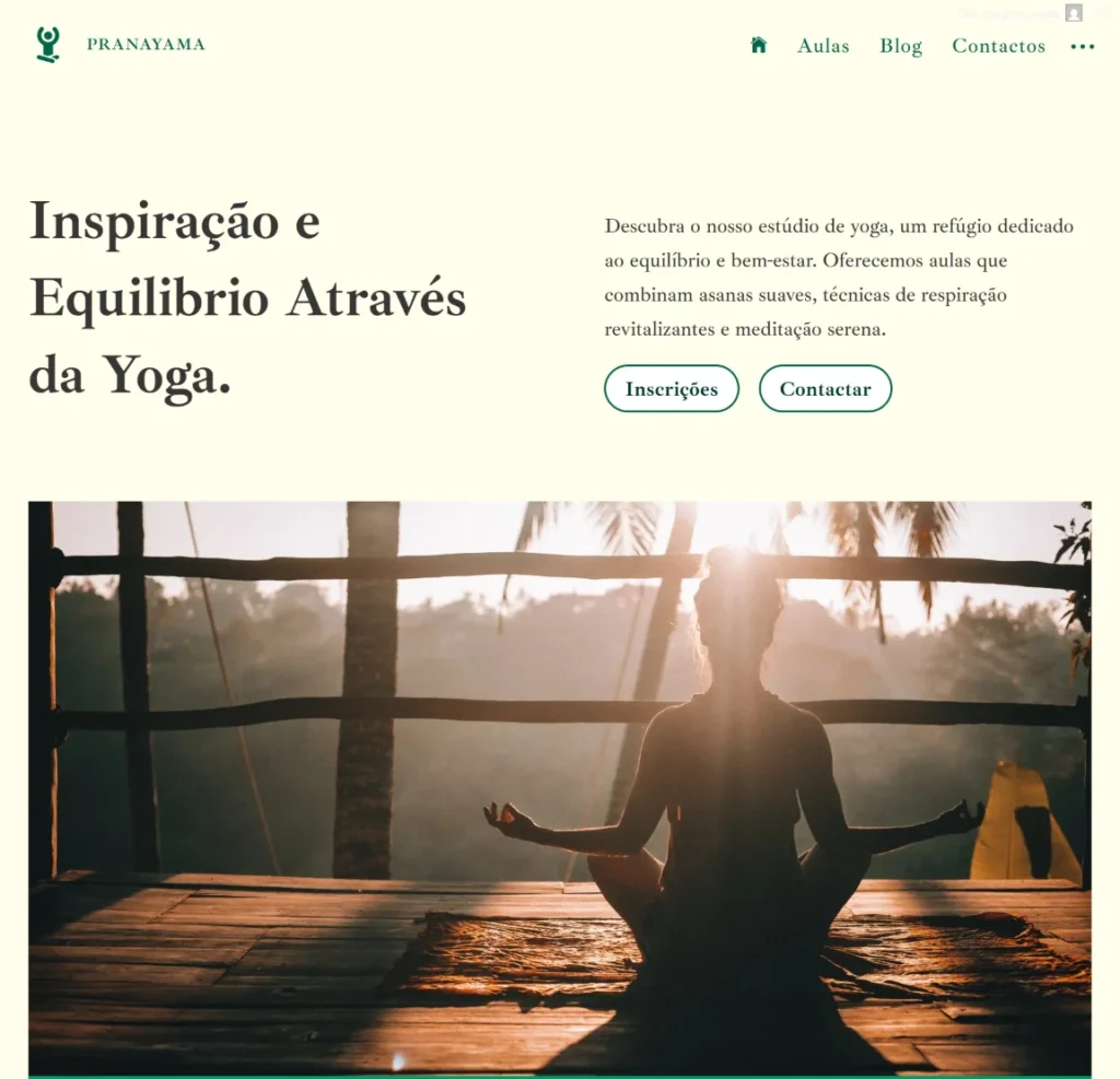Pranayam estudio ioga website modelo template omeusitept