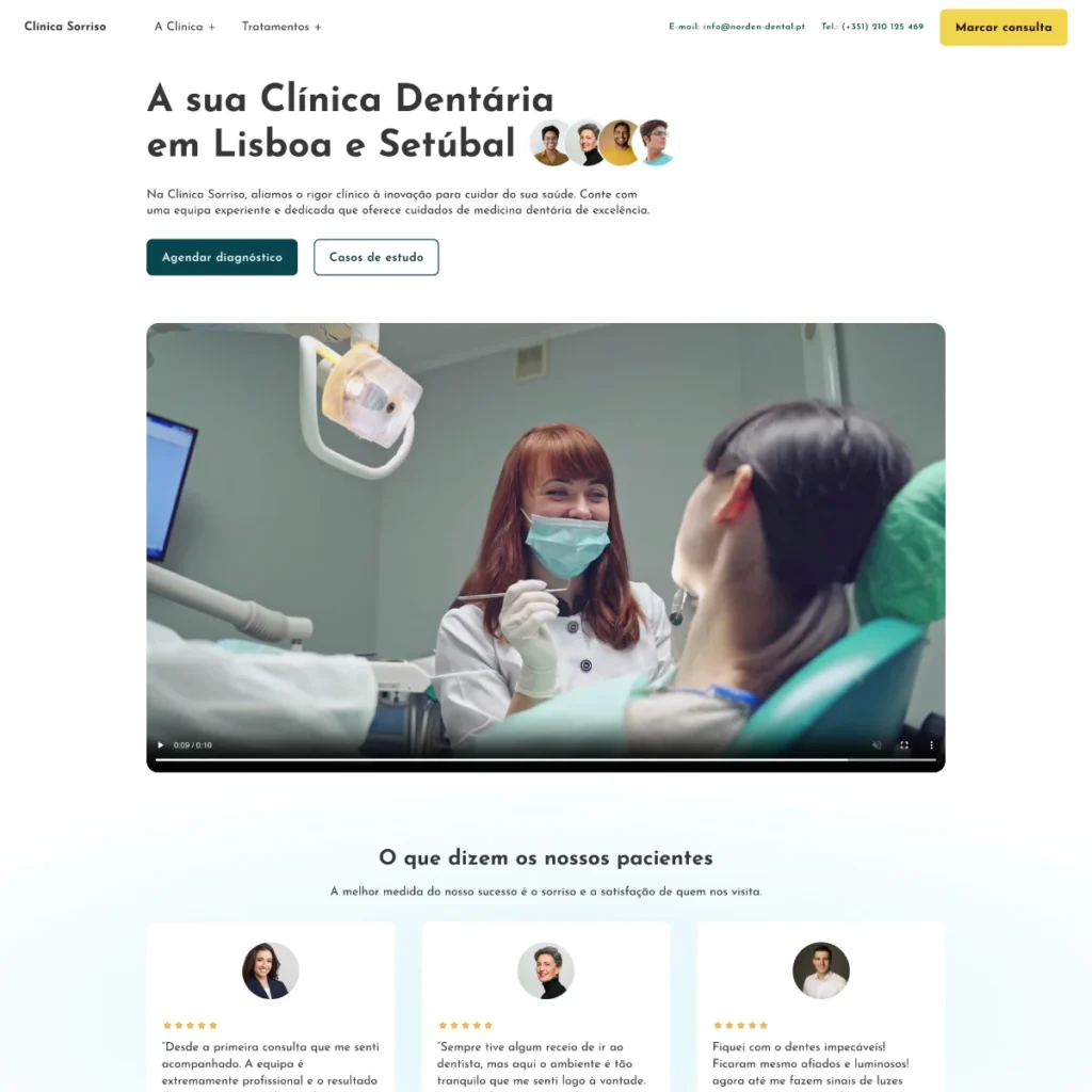 Clinica dentaria sorriso website modelo omeusitept