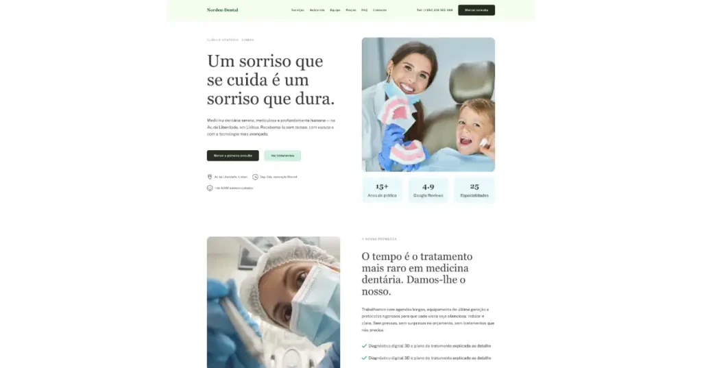 Norden dental site modelo clinica dentaria lisboa omeusite pt portugal